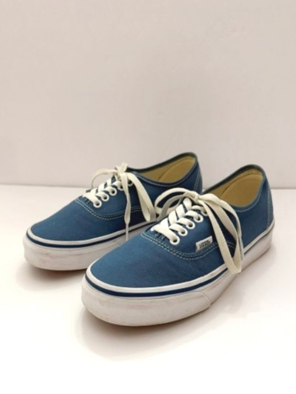 VANS Off The Wall Blue Canvas Low Top Sneakers Skate Shoes 721356 Women's 8.5